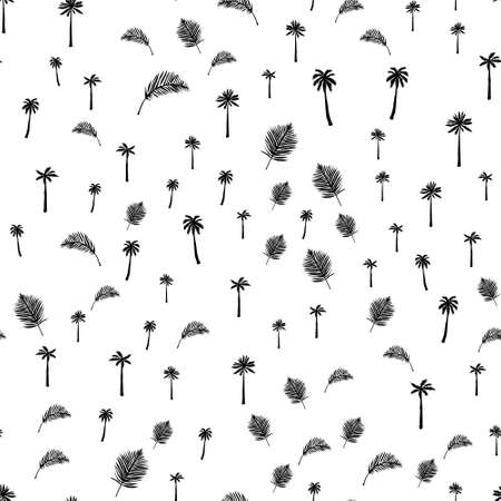 Palm trees. Seamless pattern. Vector illustration on a white background.のイラスト素材