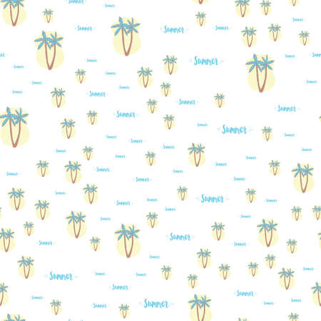 Palm trees. Seamless pattern. Vector illustration on a white background.