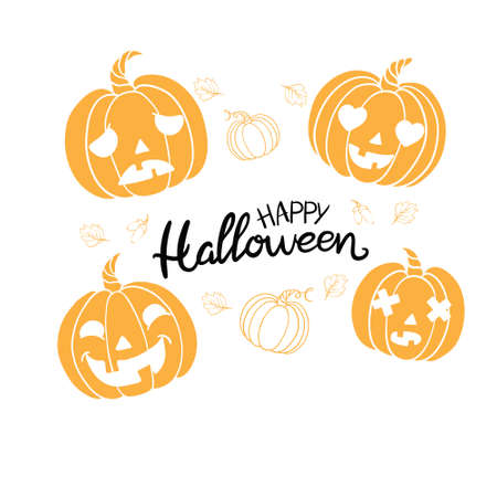 Halloween pumpkin. Vector concept in doodle and sketch style. Hand drawn illustration for printing on T-shirts, postcards. Icon and logo idea.のイラスト素材