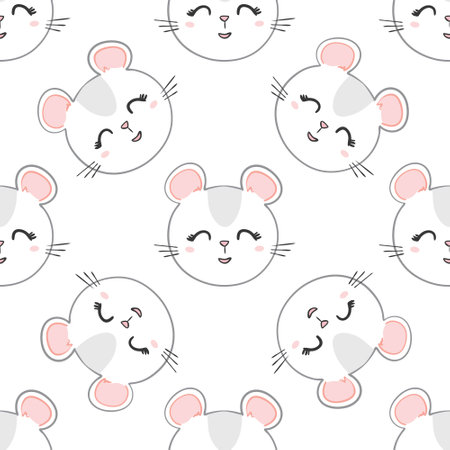 seamless little mouse pattern vector illustrationのイラスト素材