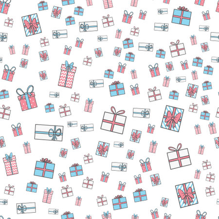 Party presents colorful seamless pattern. Vector, illustration.のイラスト素材