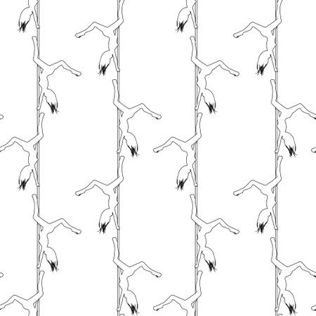 Pole dance seamless hand drawn pattern. Pole dancer's silhouettes. Pole dance background.のイラスト素材