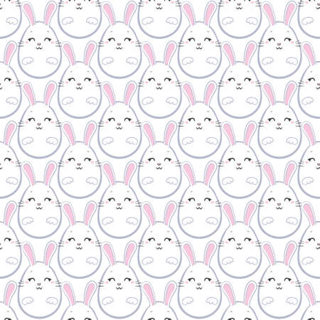 seamless pattern, rabbit vector art background design for fabric and decor. Vector, illustration.のイラスト素材