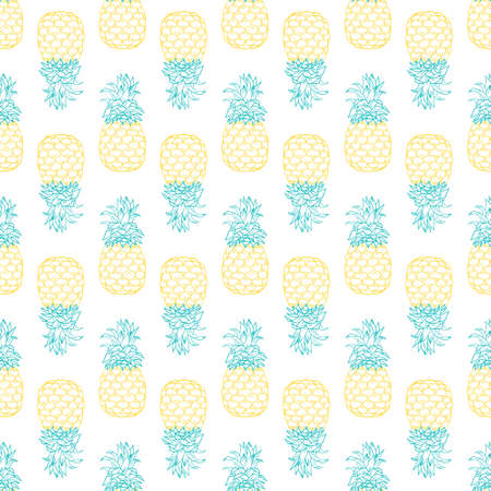 Seamless pineapple pattern for textile fabric or wallpaper. Vector illustration.のイラスト素材