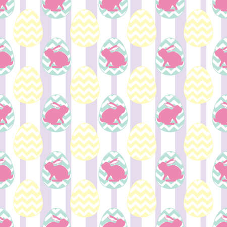 seamless pattern, rabbit vector art background design for fabric and decor. Vector illustration.のイラスト素材