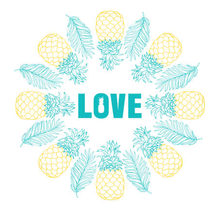Love pineapple - funny letters, vector saying. Good for scrap booking, posters, textiles, gifts, t...
