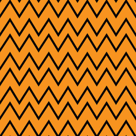 orange & black chevron pattern, seamless texture background. Vector, illustration.