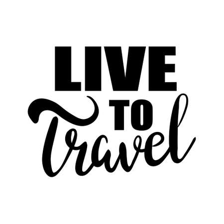 Vector illustration. Vintage hand lettering print of Travel on white background.のイラスト素材
