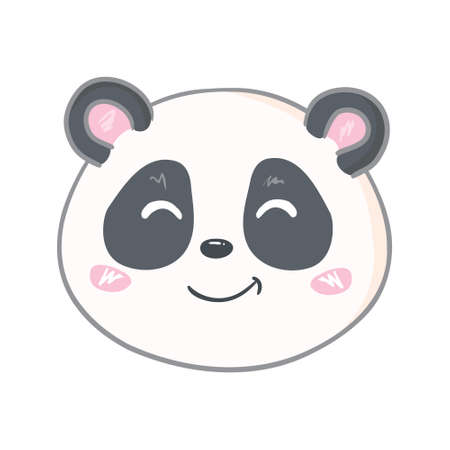 cute panda character vector design, greeting card, invitation, greeting card, poster, with cute, cartoon hand drawnのイラスト素材