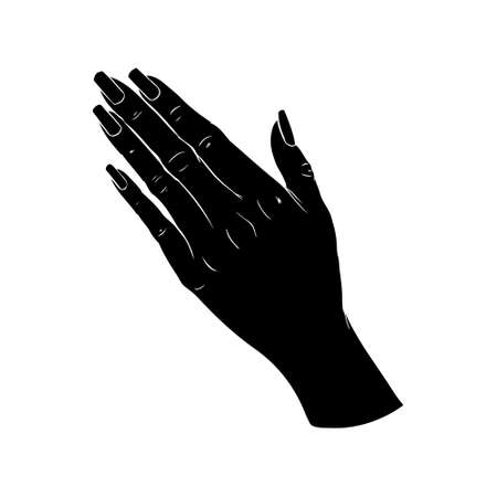 Vector silhouette of a hand on a white backgroundのイラスト素材