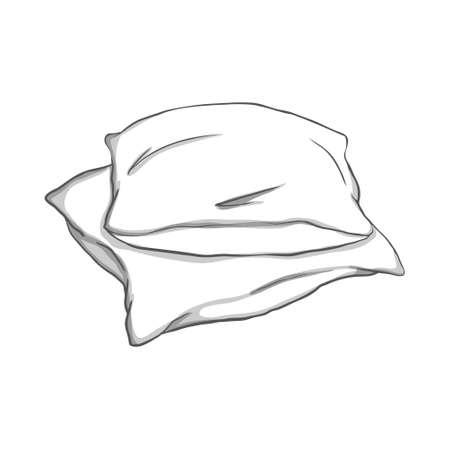 Pillow thin Line icon, sleep symbol, isolated on white background, vector Illustrationのイラスト素材