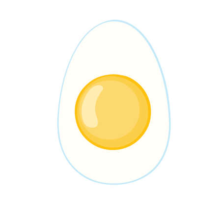 Boiled Egg Vector Icon Illustration. Chicken Boiled Egg Food. Half sliced eggのイラスト素材