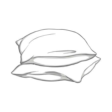 Pillow thin Line icon, sleep symbol, isolated on white background, vector Illustrationのイラスト素材