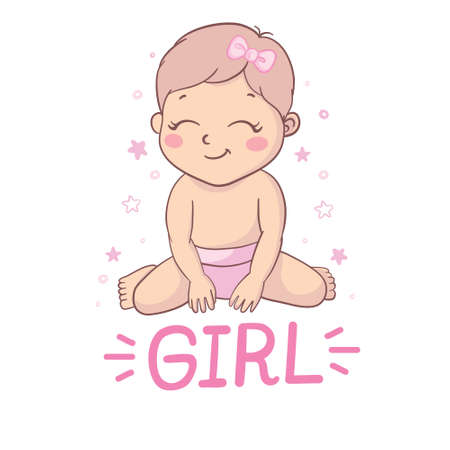 Baby Shower Card Template. Baby Shower Invite with Babyのイラスト素材