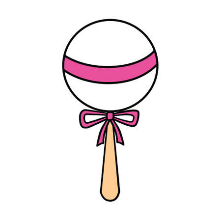 An illustration of a children's rattle in the style of a doodle in a vector format, suitable for useのイラスト素材