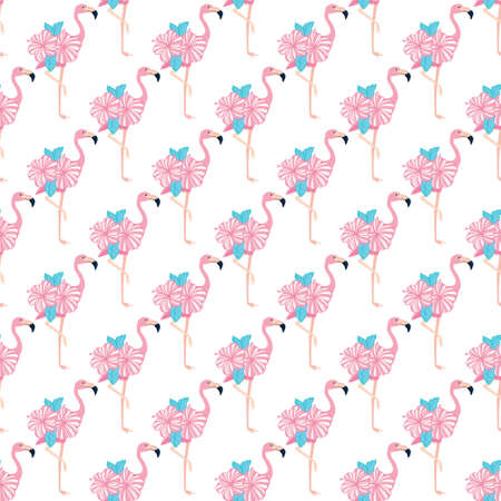 seamless pattern, flamingo art background design for fabric and decor. Vector, illustrationのイラスト素材