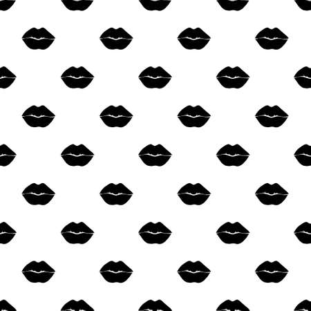 Black paint lips vector seamless pattern. Abstract girl's and woman's mouth. Monochrome wallpaper design, trendy textile print. Hand drawn ink illustration of lips.のイラスト素材