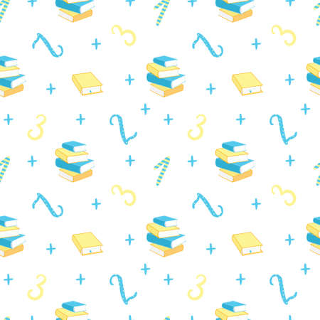 Vector drawing by hand with cute books, for children on a white background.のイラスト素材