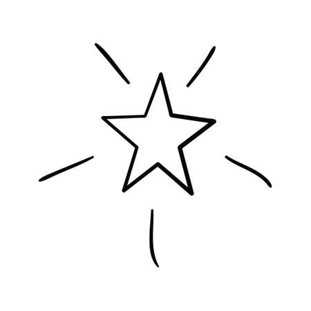 A star or a thumbnail icon. A hand-drawn vector black icon on a white background.のイラスト素材