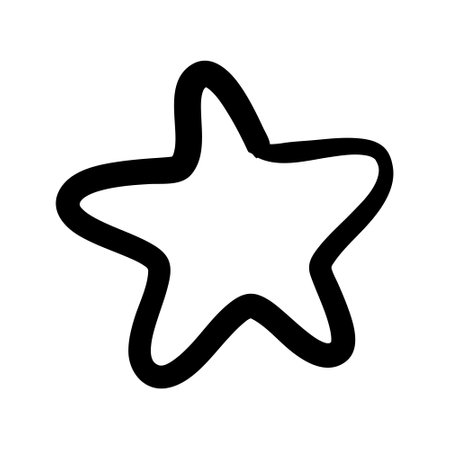 A star or a thumbnail icon. A hand-drawn vector black icon on a white background.のイラスト素材