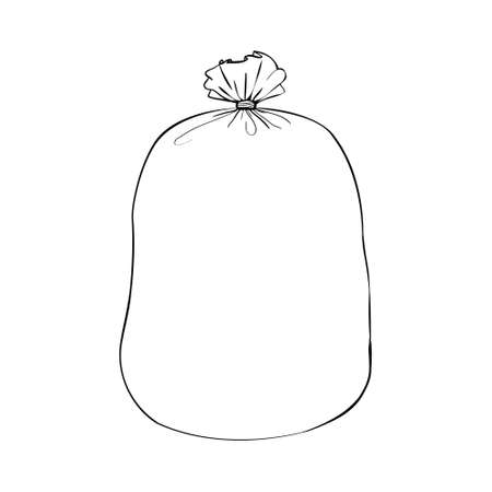The vector of the canvas bag. canvas bag. Illustration of a canvas bag on a white backgroundのイラスト素材