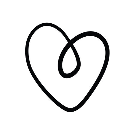 Vector illustration, hand drawn heart. Charcoal heart.のイラスト素材