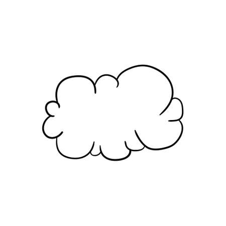 Vector Doodle cloud on white isolated backgroundのイラスト素材