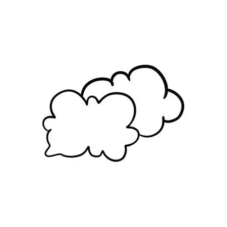 Vector Doodle cloud on white isolated backgroundのイラスト素材