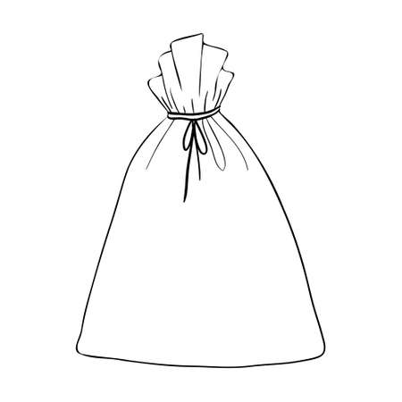 The vector of the canvas bag. canvas bag. Illustration of a canvas bag on a white backgroundのイラスト素材