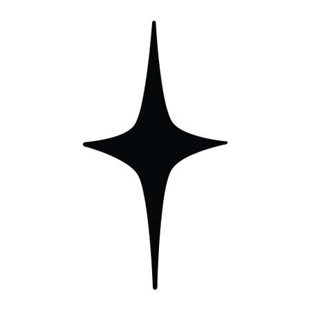 A star or a thumbnail icon. A hand-drawn vector black icon on a white background.のイラスト素材