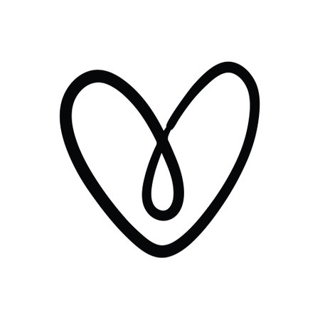 Vector illustration, hand drawn heart. Charcoal heart.のイラスト素材