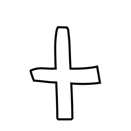 A star or a thumbnail icon. A hand-drawn vector black icon on a white background.のイラスト素材