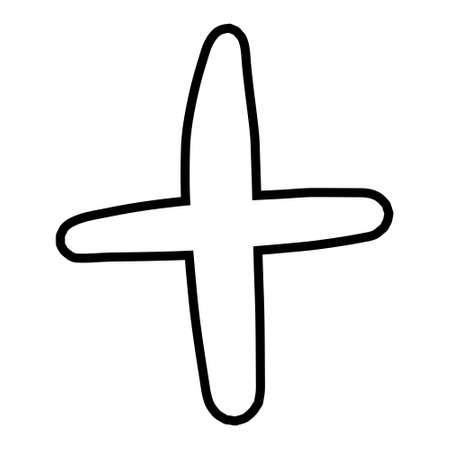 A star or a thumbnail icon. A hand-drawn vector black icon on a white background.のイラスト素材