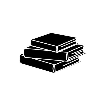 The book is a silhouette, isolated on a white background. A hand-drawn sketch painting in the artistic style of an antique engraving. Vector, illustrationのイラスト素材