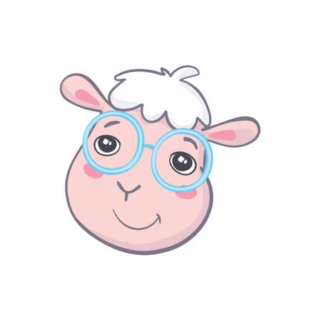 Hand Drawn Lamb, Cute Sheep on a white background, Vector Illustration, Print Design for T-shirt.のイラスト素材