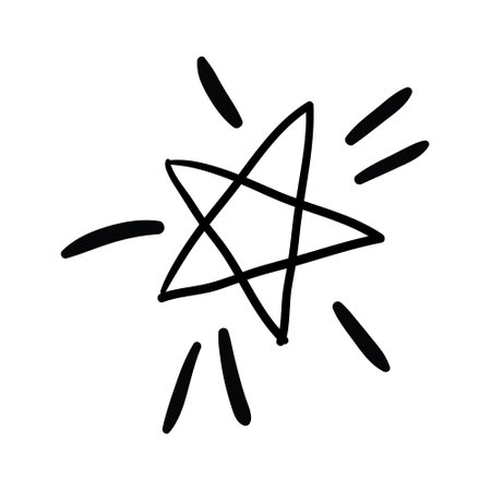 A star or a thumbnail icon. A hand-drawn vector black icon on a white background.のイラスト素材