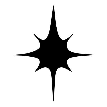 A star or a thumbnail icon. A hand-drawn vector black icon on a white background.のイラスト素材