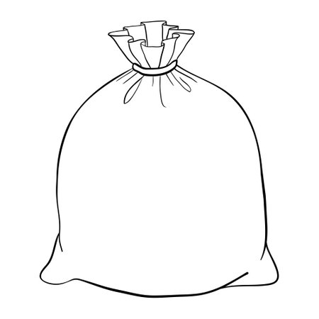 The vector of the canvas bag. canvas bag. Illustration of a canvas bag on a white backgroundのイラスト素材