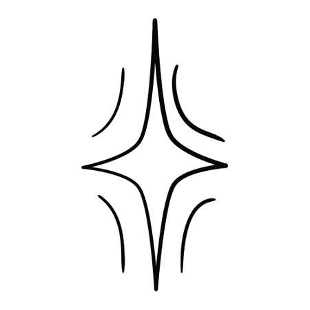 A star or a thumbnail icon. A hand-drawn vector black icon on a white background.のイラスト素材