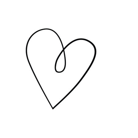 Vector illustration, hand drawn heart. Charcoal heart.のイラスト素材