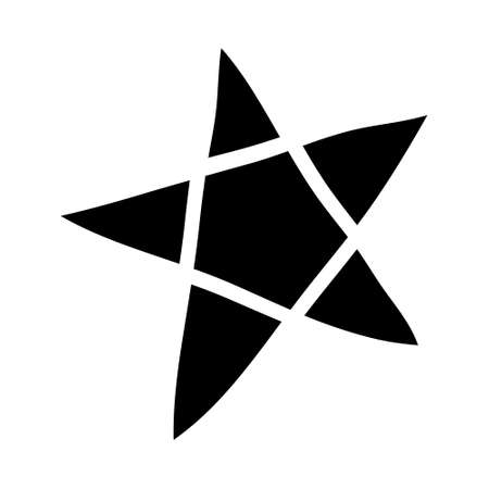 A star or a thumbnail icon. A hand-drawn vector black icon on a white background.のイラスト素材