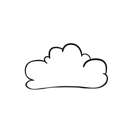 Vector Doodle cloud on white isolated backgroundのイラスト素材