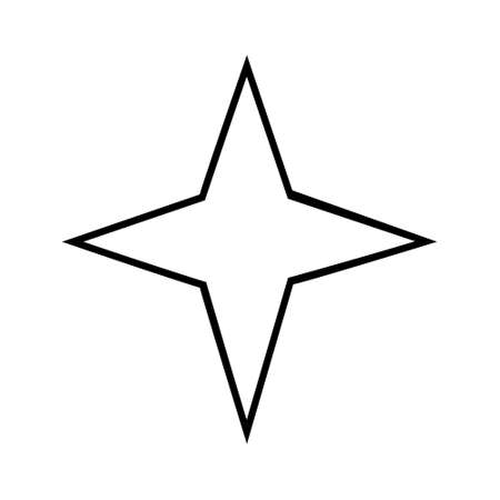 A star or a thumbnail icon. A hand-drawn vector black icon on a white background.のイラスト素材