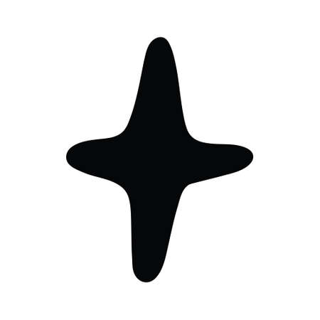 A star or a thumbnail icon. A hand-drawn vector black icon on a white background.のイラスト素材