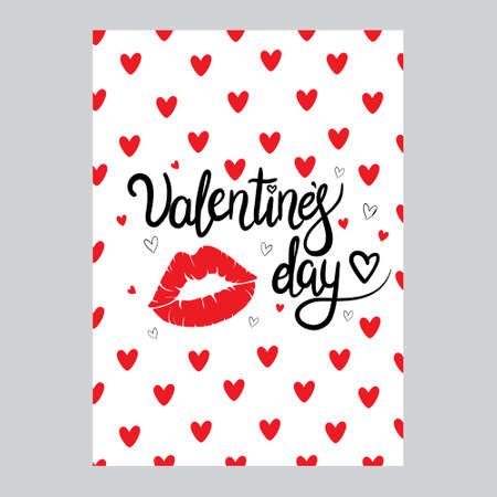 A printing house for Valentine's Day with cute hand-drawn hearts. Vector, illustrationのイラスト素材