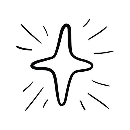 A star or a thumbnail icon. A hand-drawn vector black icon on a white background.のイラスト素材