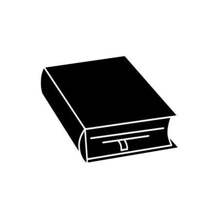 The book is a silhouette, isolated on a white background. A hand-drawn sketch painting in the artistic style of an antique engraving. Vector, illustrationのイラスト素材