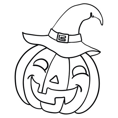 Halloween pumpkin. Vector concept in doodle and sketch style. Hand drawn illustration for printing on T-shirts, postcards. Icon and logo idea.のイラスト素材