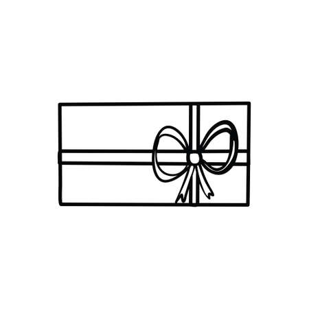 Gift box icon in doodle sketch lines. Vector illustrationのイラスト素材