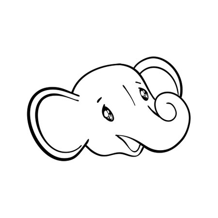 Sketch cartoon elephant. Doodle illustration in vector. Cute vector elephant.のイラスト素材